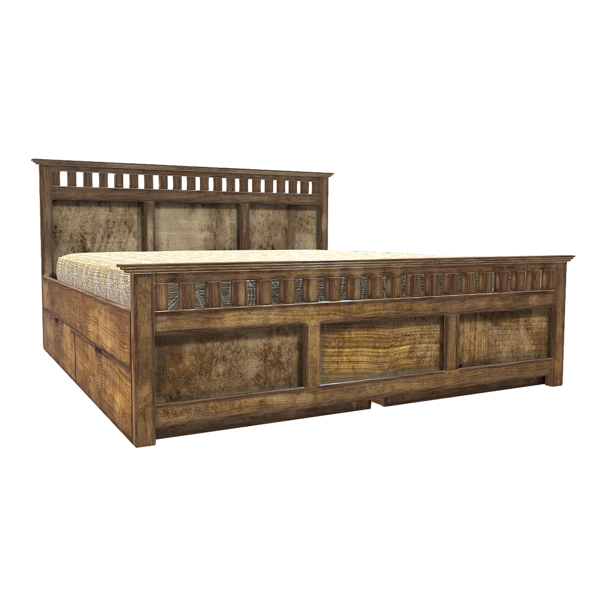 Chinese classical style elm double bed