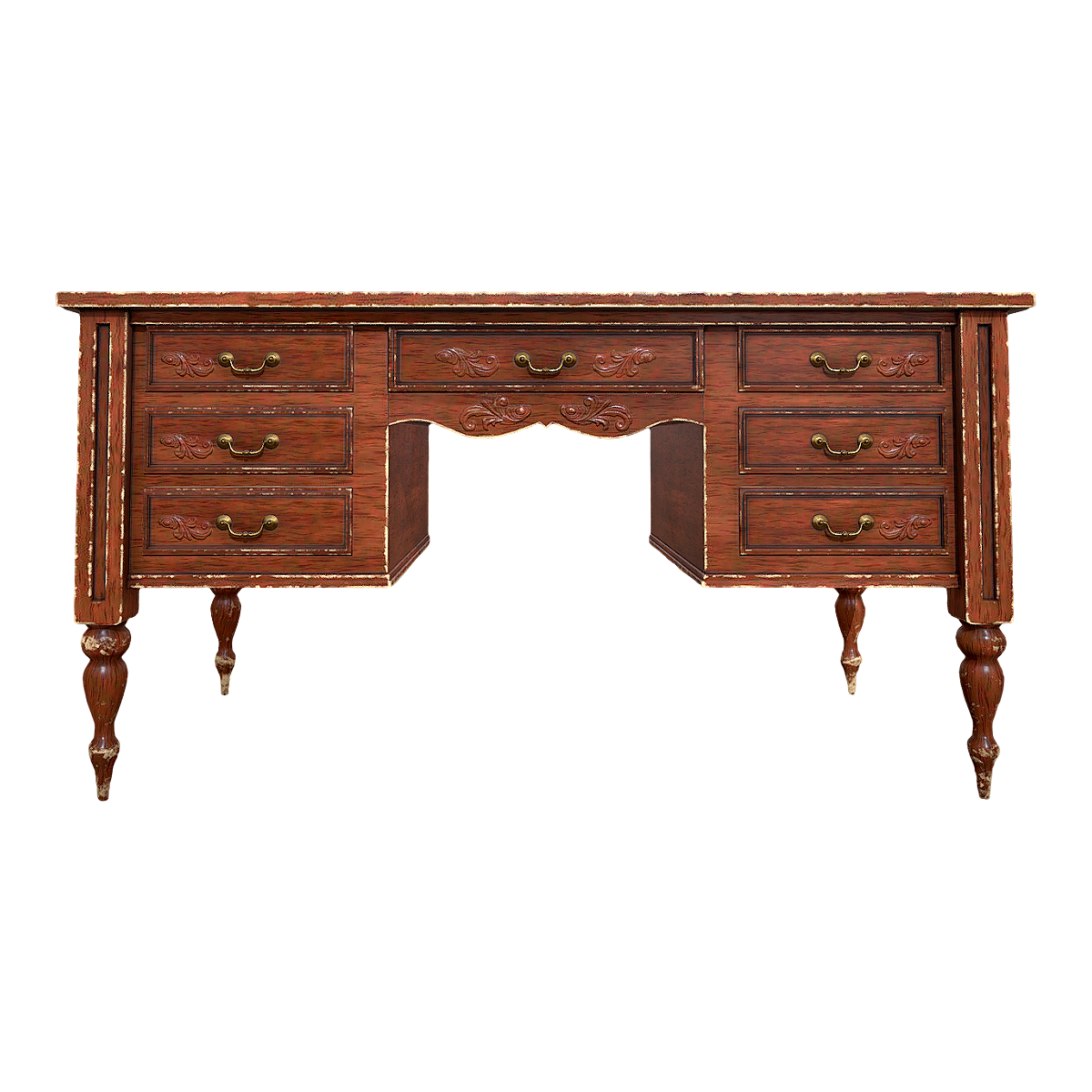 Victorian Antique Walnut Carved Desk