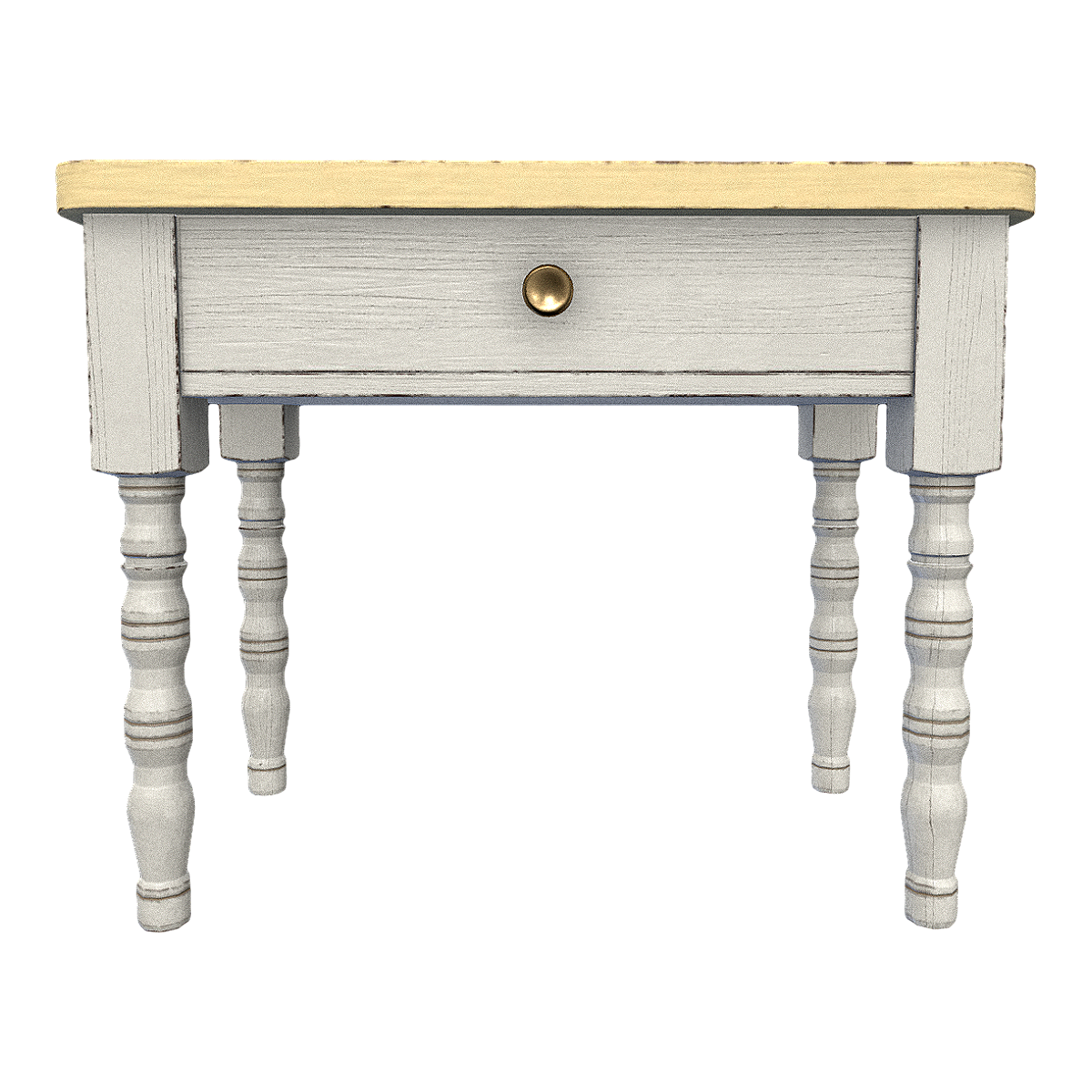 European-style classic birch wooden table with drawers