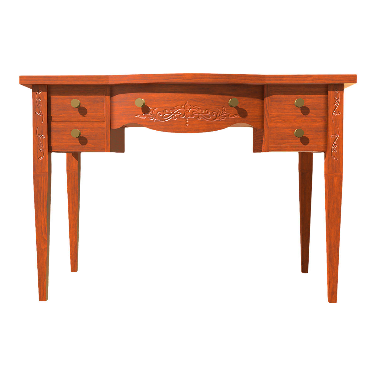 Retro Victorian Acacia Wood Office Drawer Table