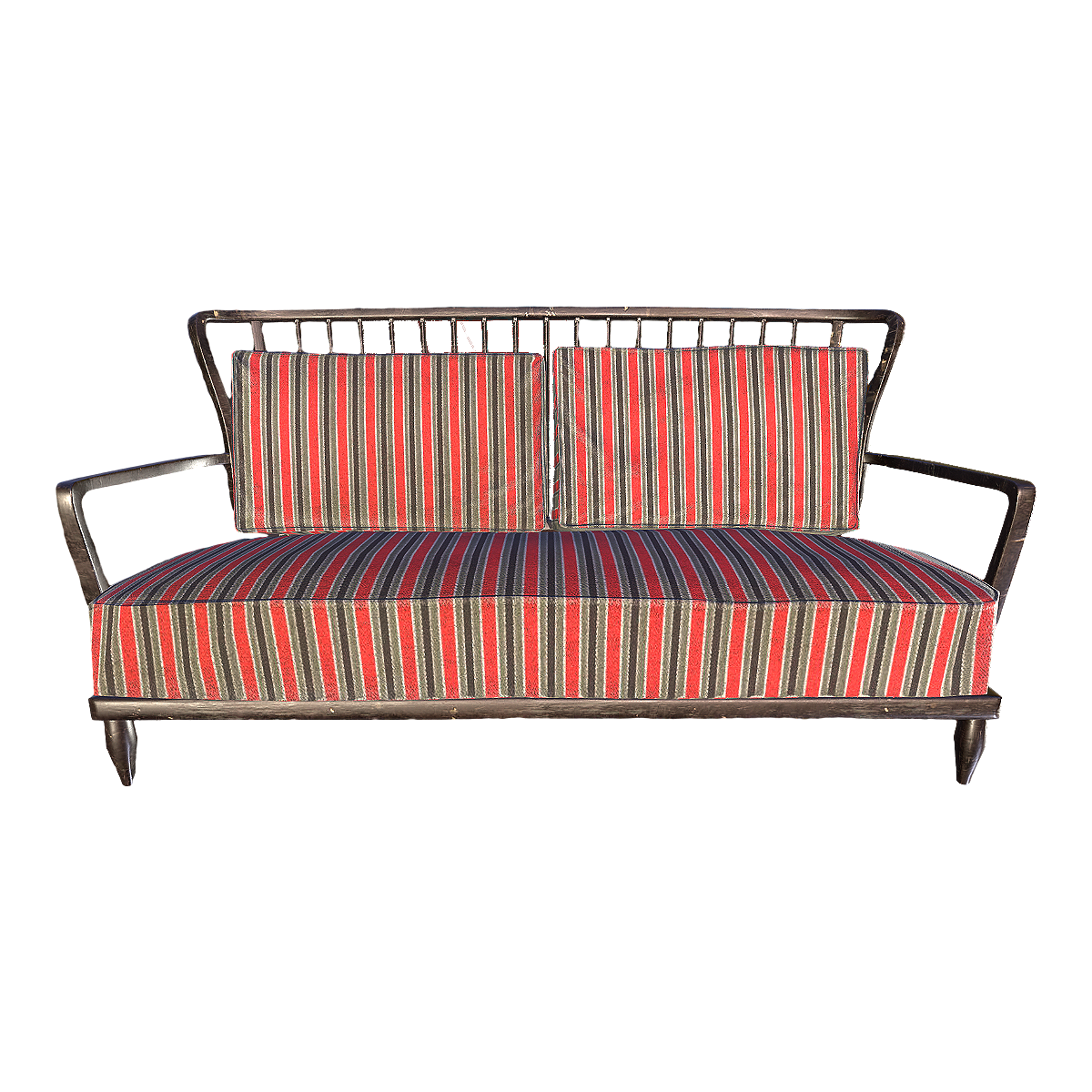 American Style Old Metallic Striped Cotton Couch