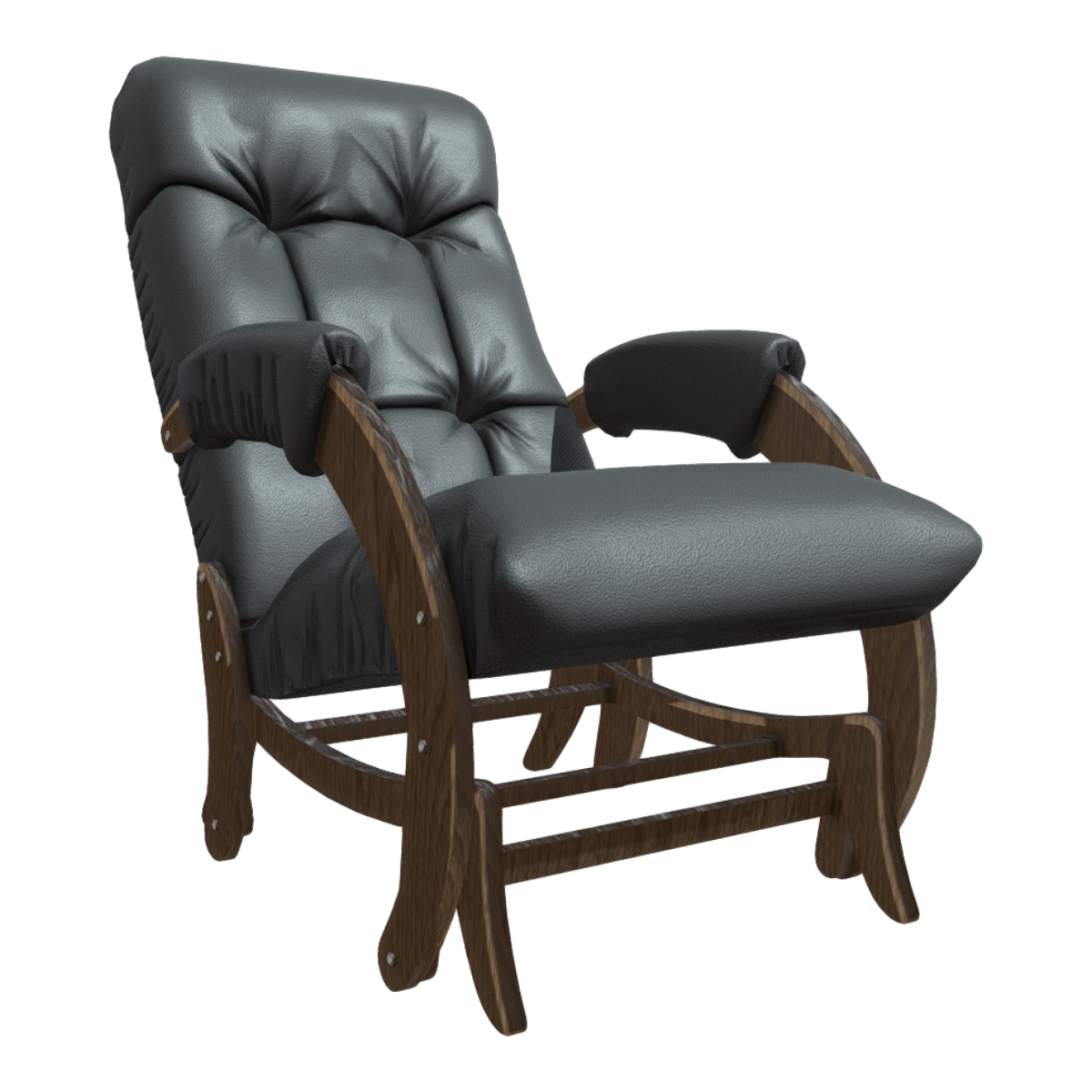 European-style Modern Light Luxury Leather Fixed Wooden Rocking Chair