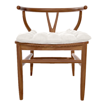Chinese Style Modern Style Walnut White Cotton Cushion Dining Chair