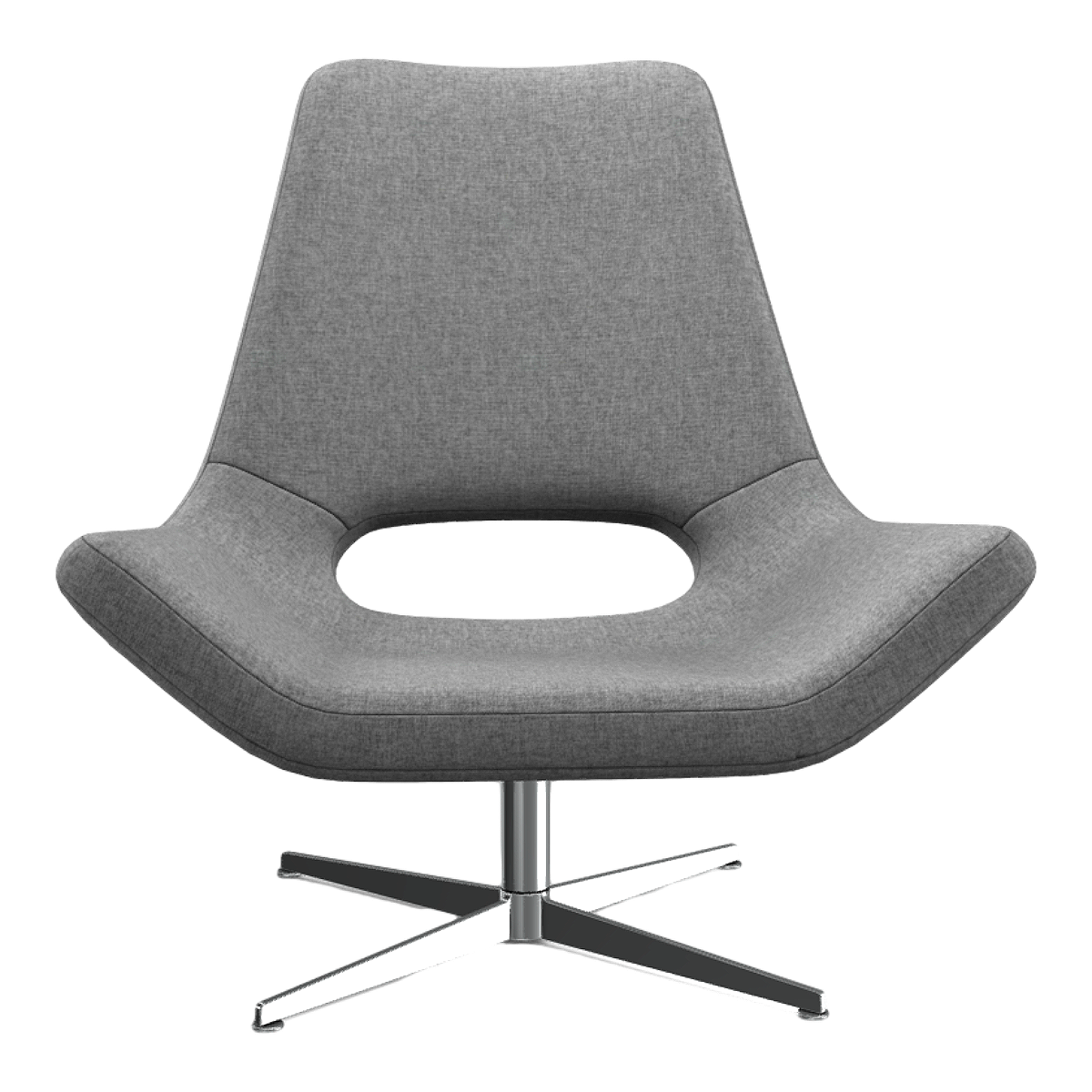 British Style Creative Design Sate Grey Cotton Silk Single Swivel Chair