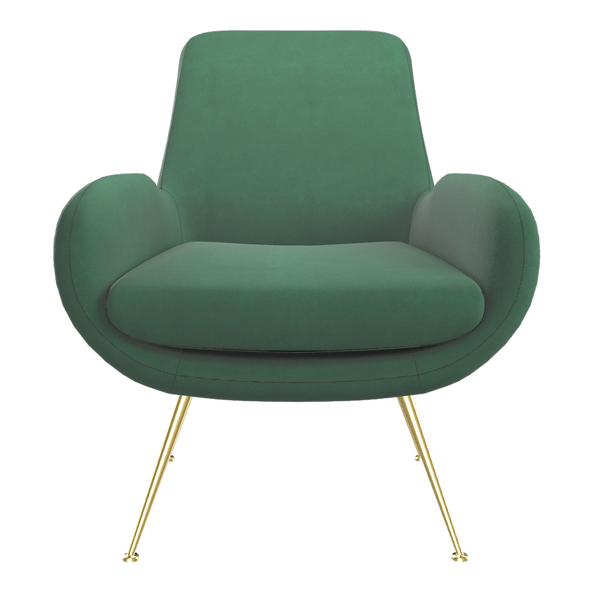 French Modern Fashion Pine Green Velvet Moby Dick Backrest Chair