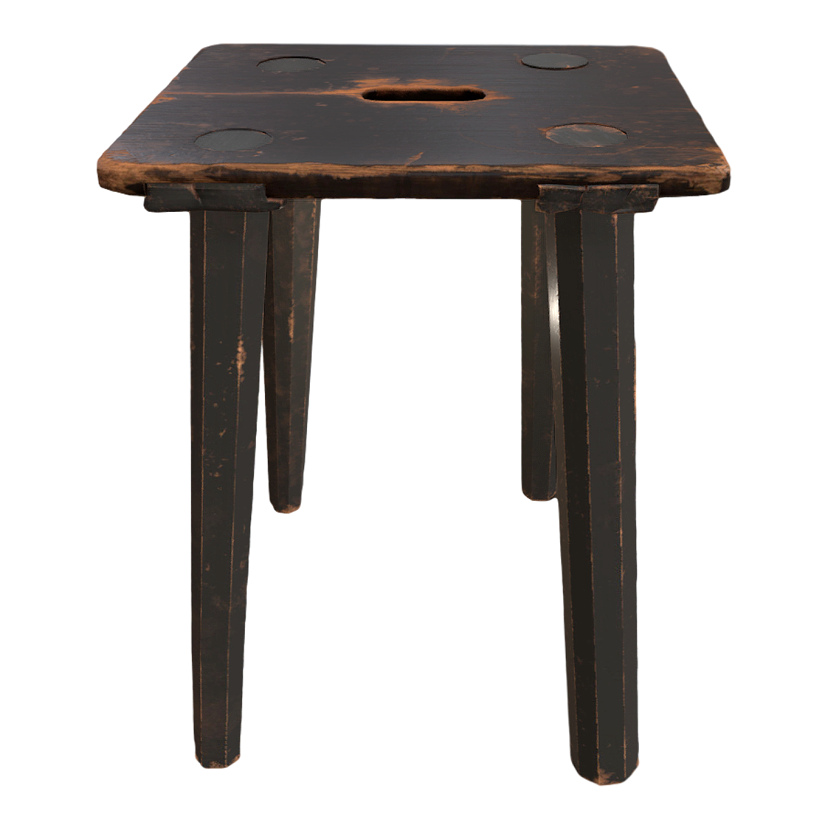 European-style Old Ebony Low Stool