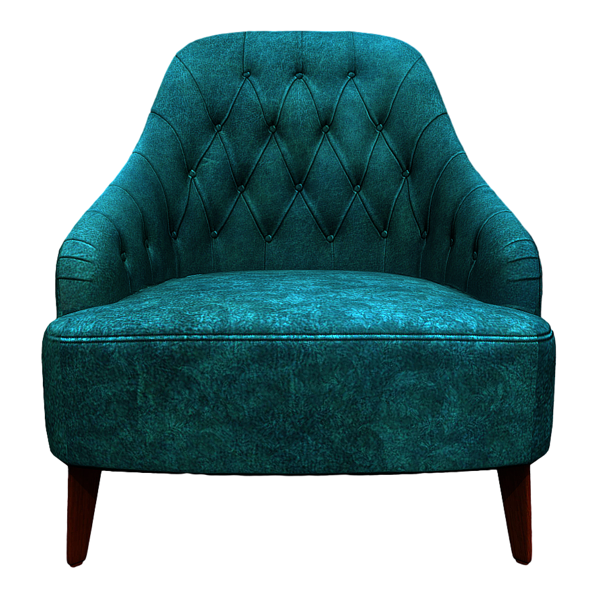 French Retro Feather Pattern Leather Armrest Sofa Chair