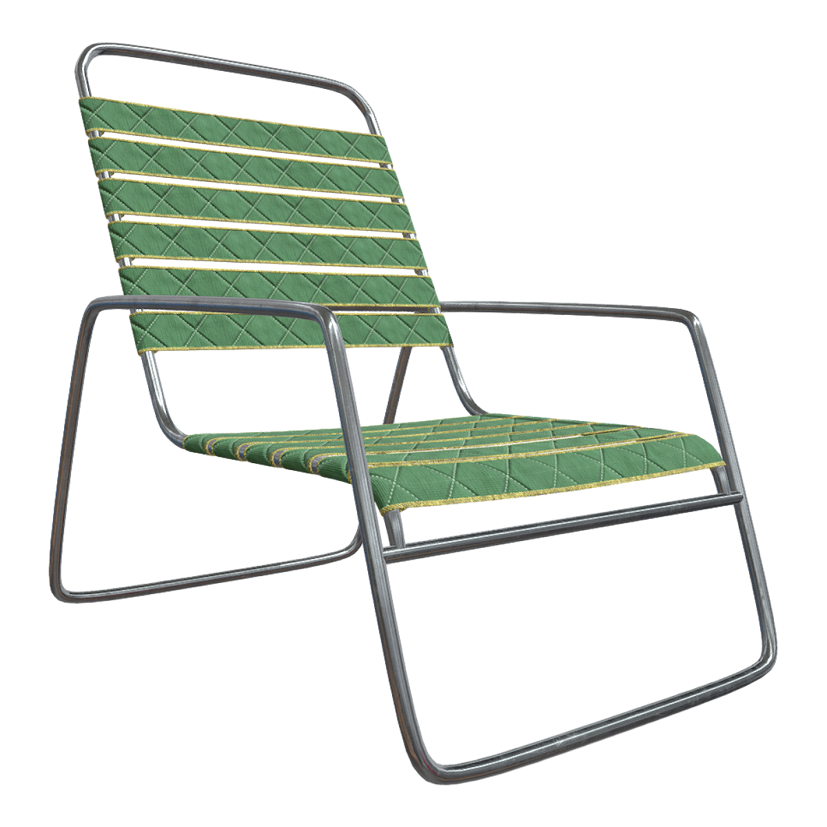 European Style Fashion Green Cloth Beach Lounger for Outdoor Vacation