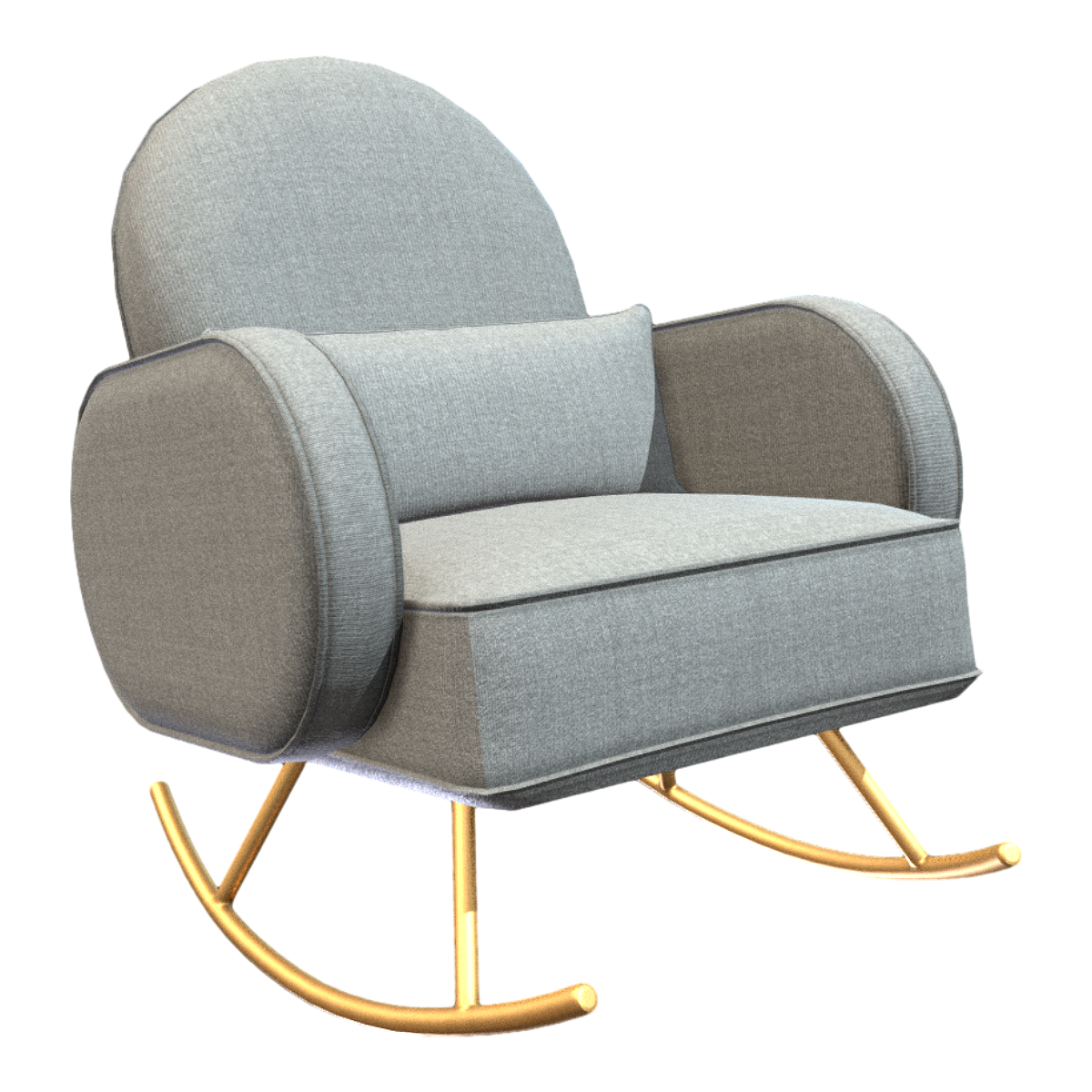 French Modern Grey Velvet Casual Rocking Chair