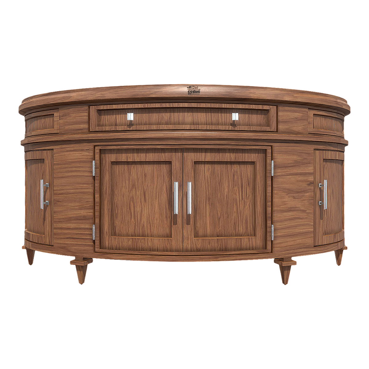 British style retro style mahogany hotel front desk semicircle side table