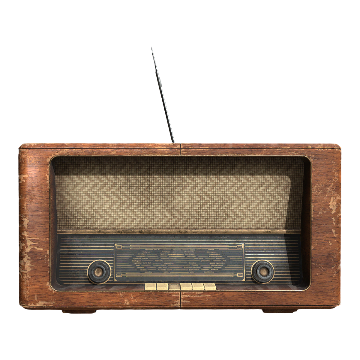 Old German wood radio in the 1960 s