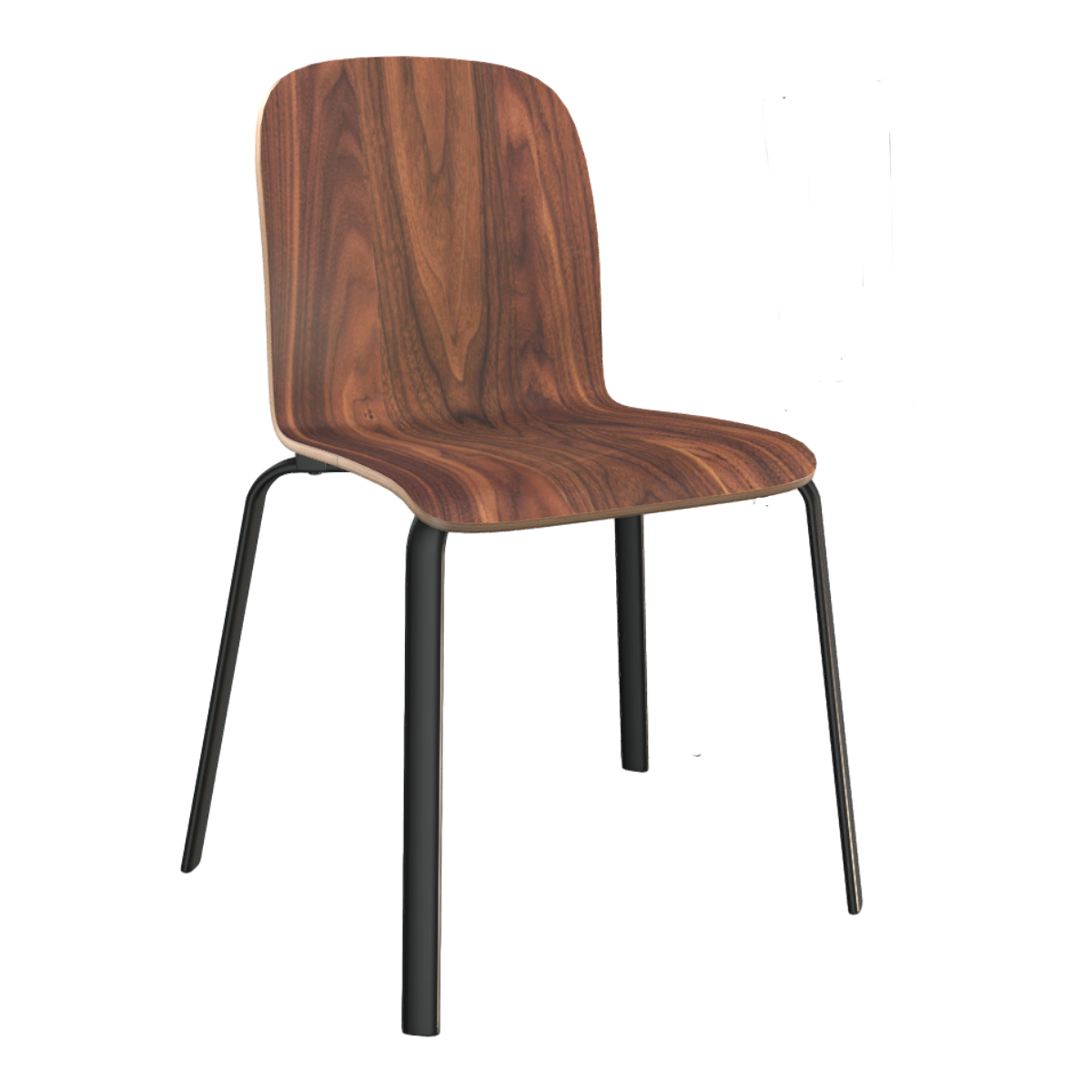 European-style modern walnut casual dining chair