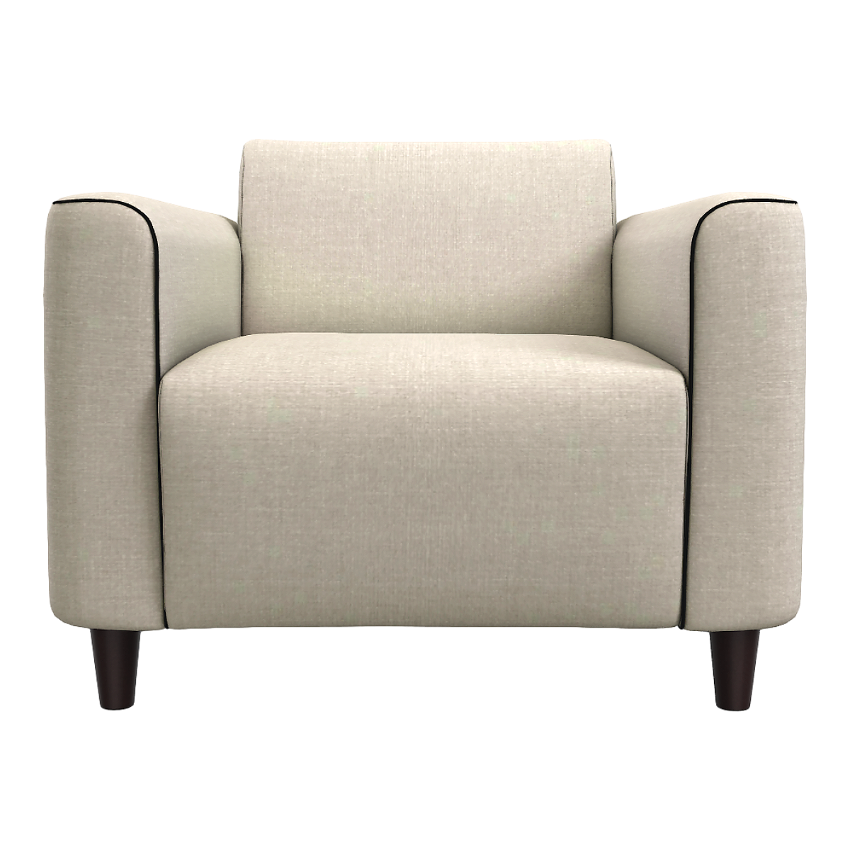 French fashion style beige velvet single sofa