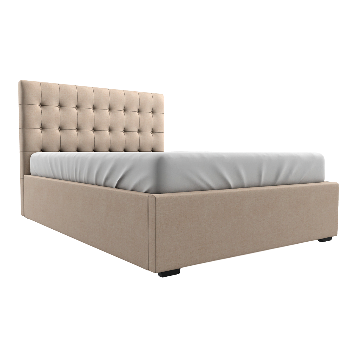 European-style modern master bedroom fabric back double bed