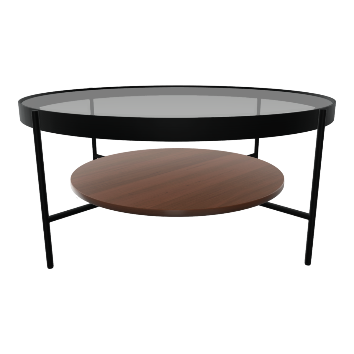 European Style Modern Fashion Style Black Walnut Glass Coffee Table