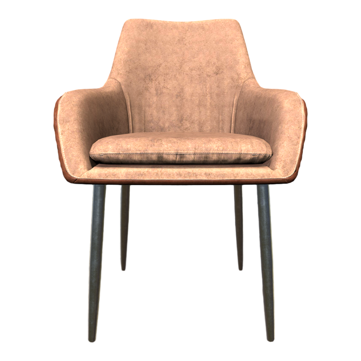 80 s American Retro Brown Leather Armchair