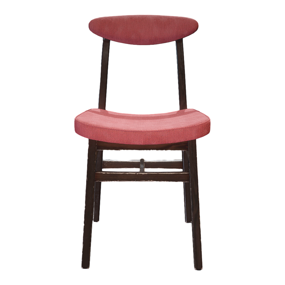 East Asian Classic Ebony Cotton Red Printed Cushion Chair