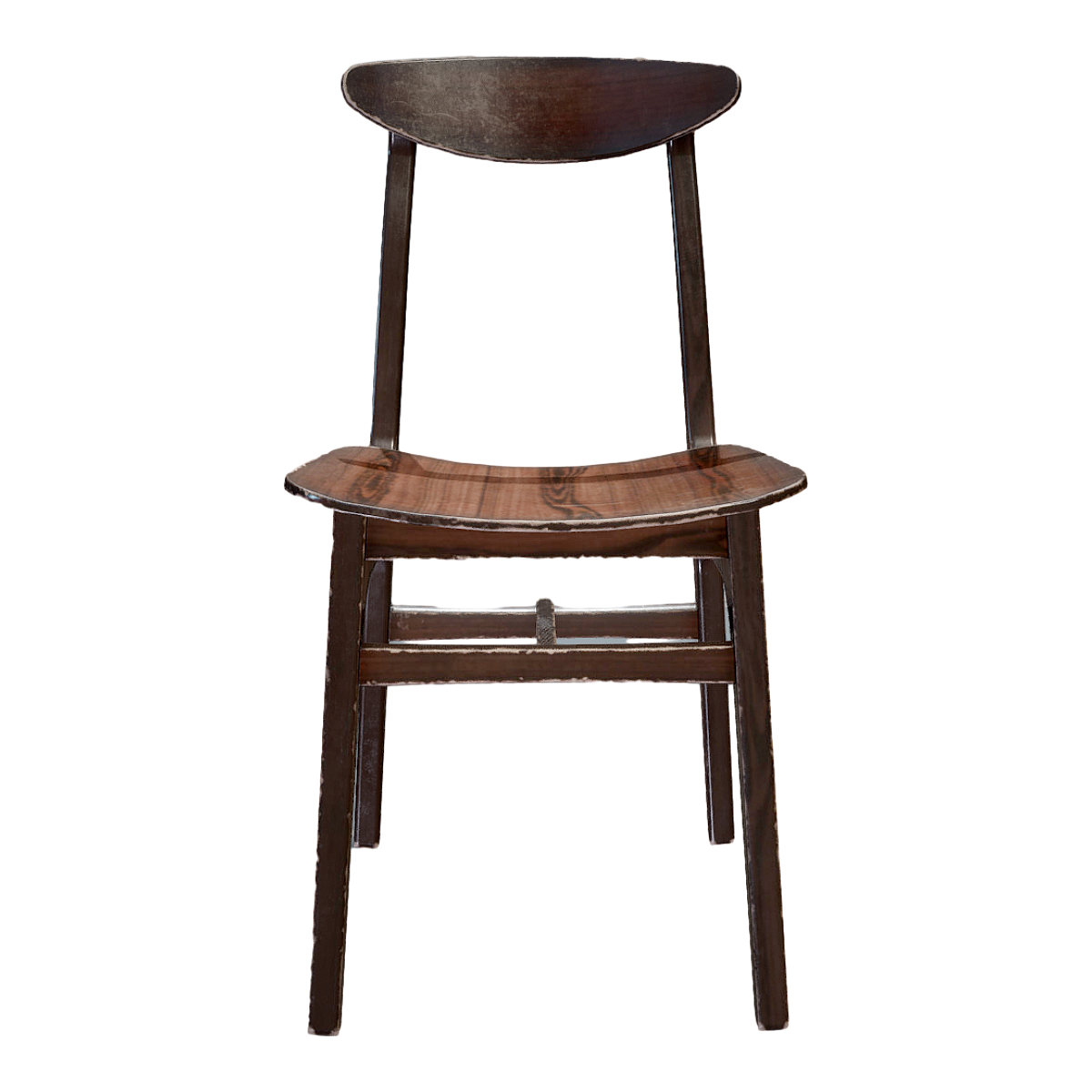 East Asian Classic Old Ebony Backrest Chair