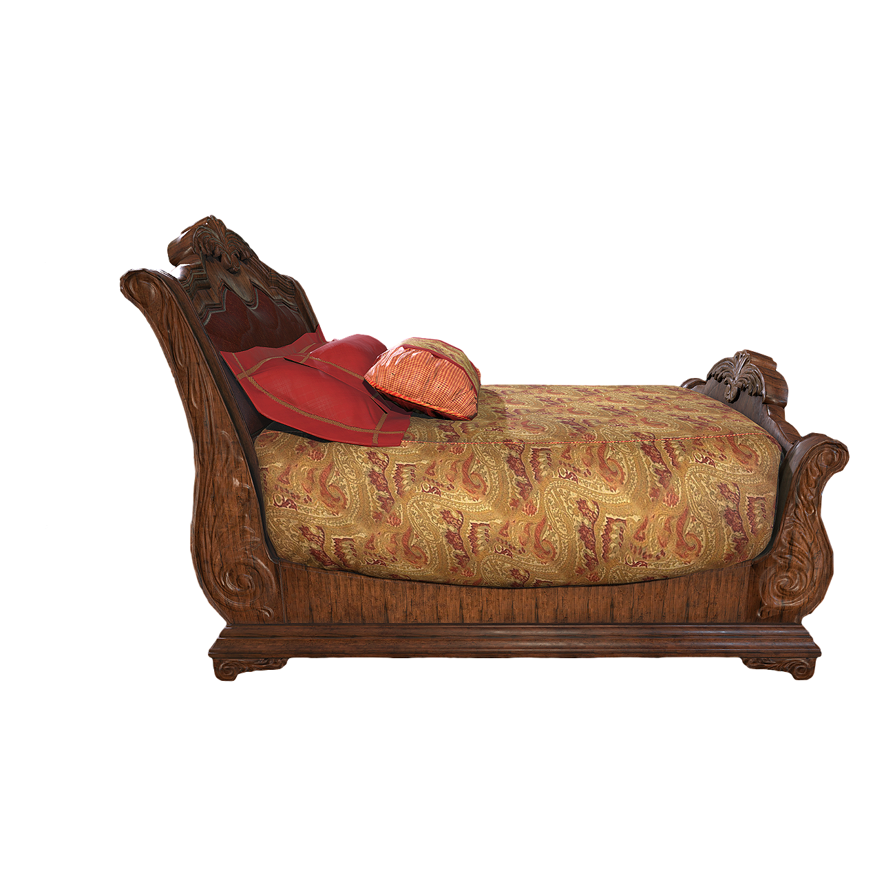 Victorian Retro Aristocratic Walnut Bedroom Single Bed