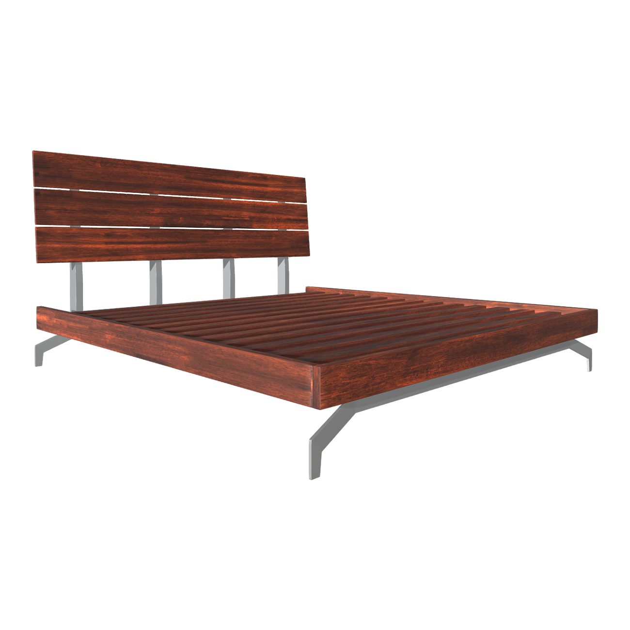 European-style Rural Wild Style Chestnut Walnut Bedroom Double Bed