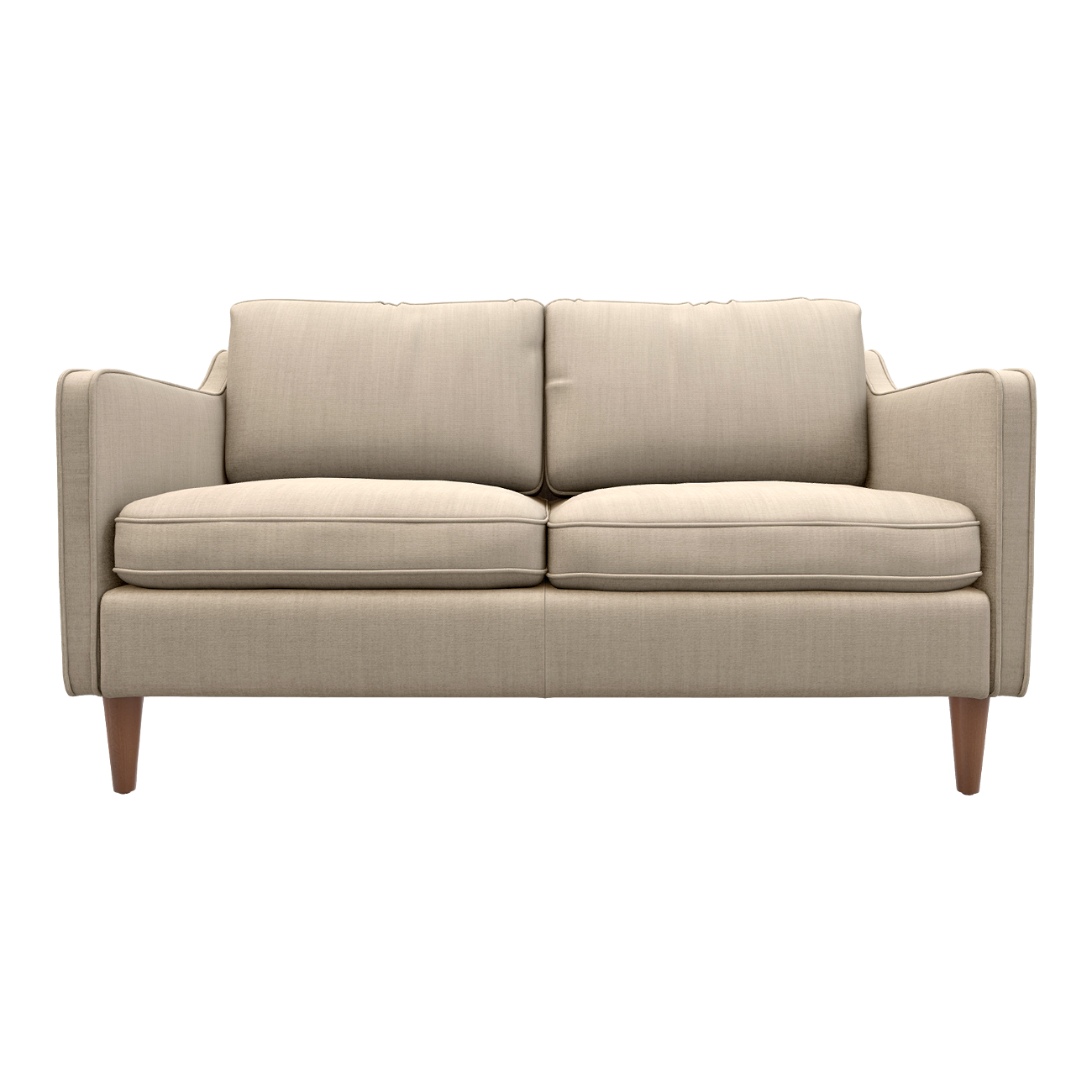 French Style Light Luxury Printed Cloth Beige Two-Seat Sofa