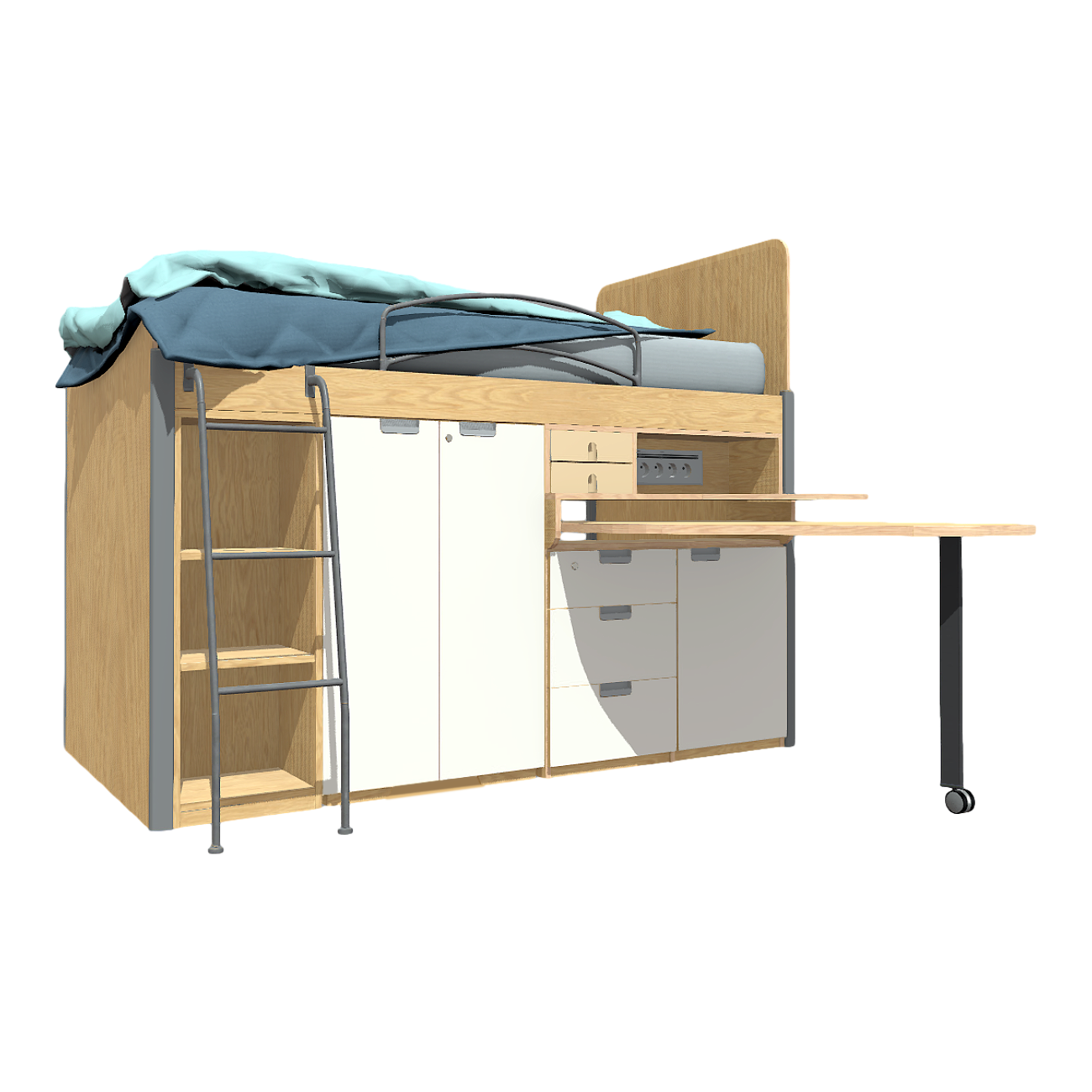 Modern University Dormitory Multi-function Cabinet Bed