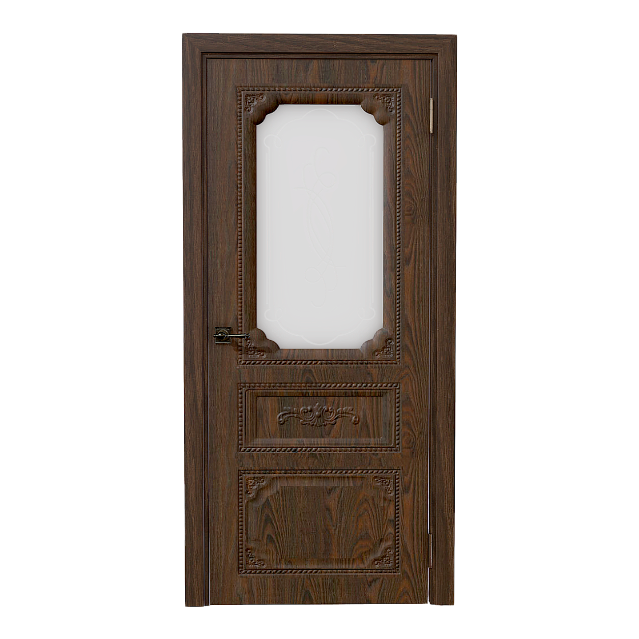 British style retro walnut interior windows and doors