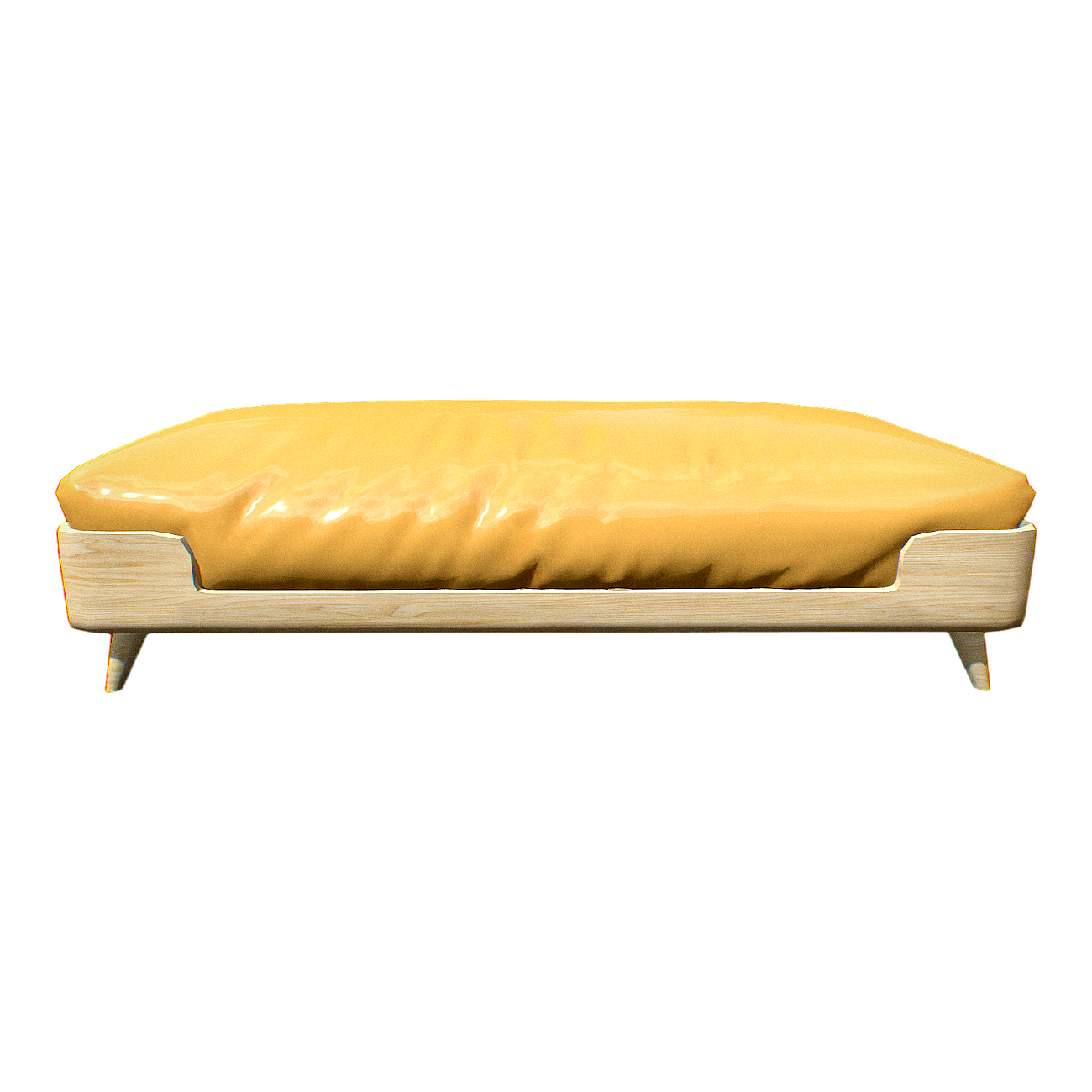 Modern Street Store Yellow Leather Rest Bench