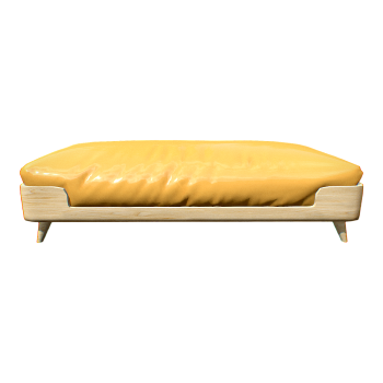 Modern Street Store Yellow Leather Rest Bench