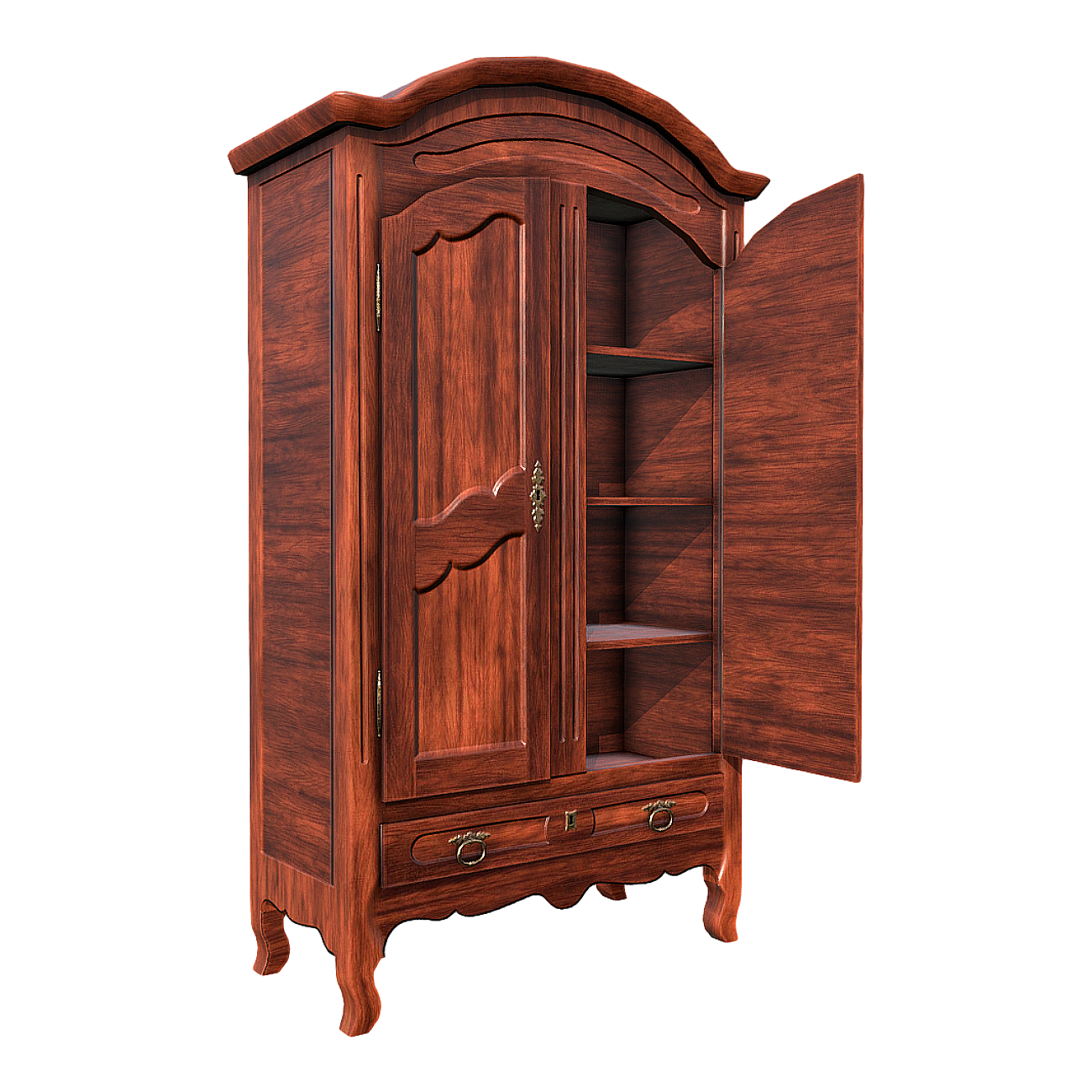British Style Classical Style Walnut Double Door Cabinet