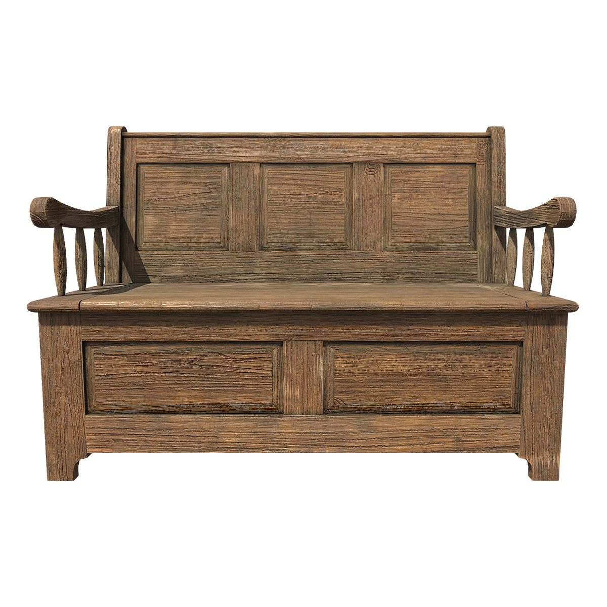 Classical Style Vintage Church Oak Bench
