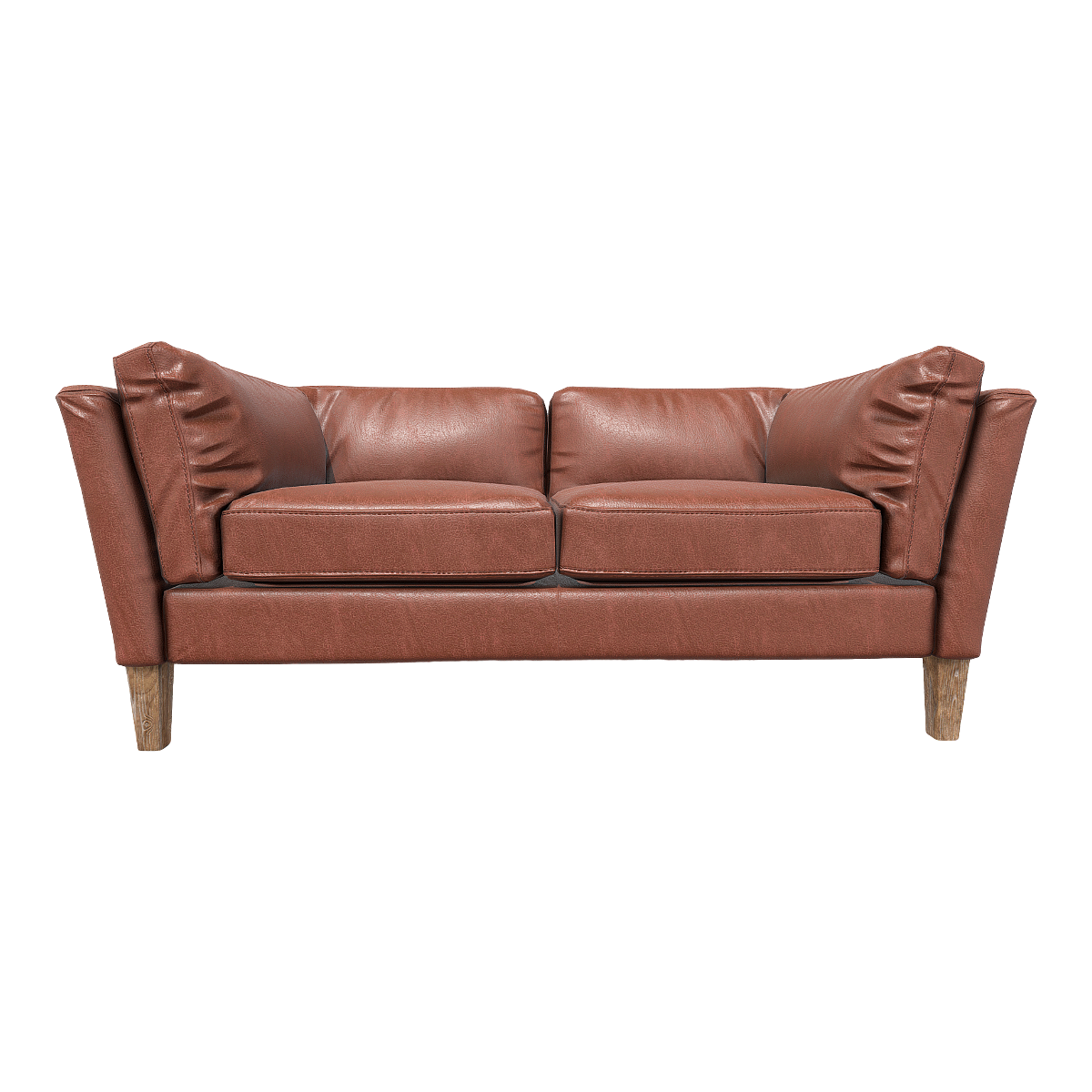 American Style Retro Leather Brown Double Seat Sofa