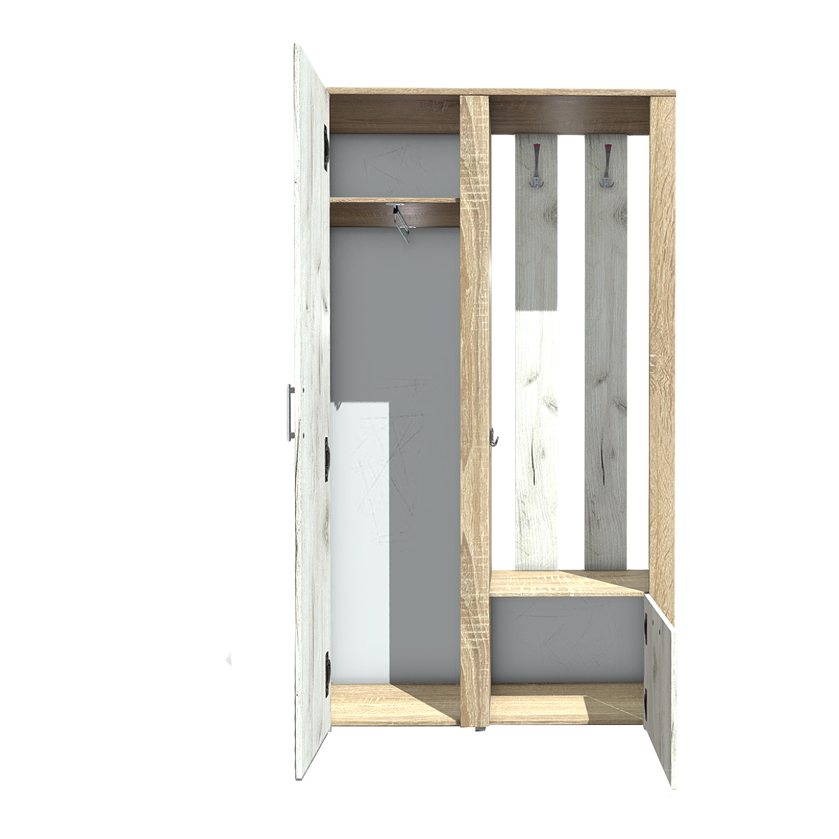 European-style modern birch wood multi-function wardrobe