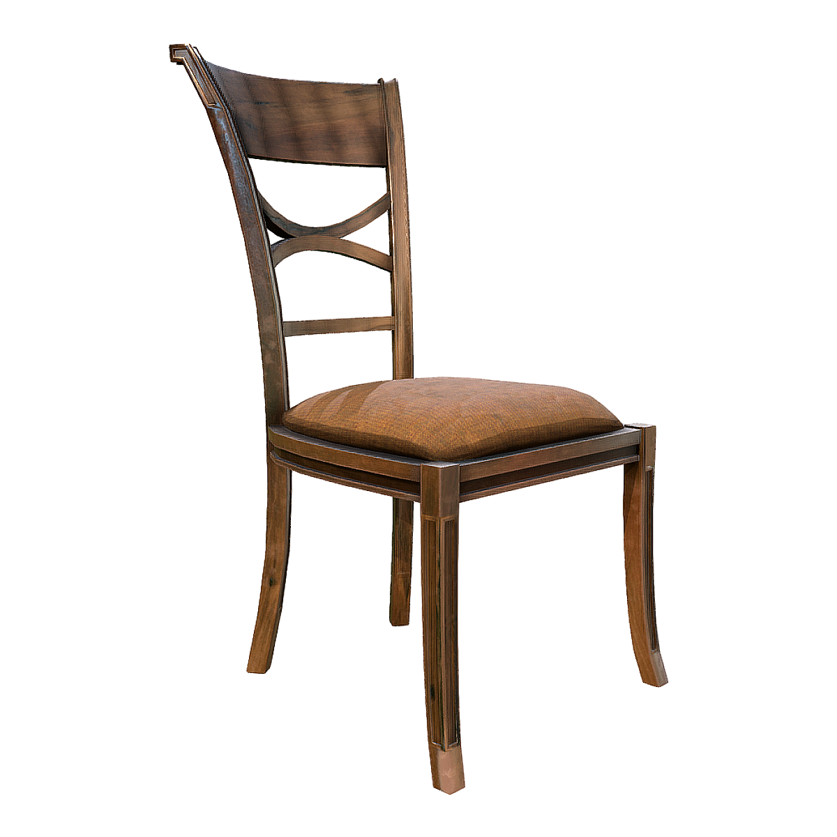 Chinese-style Walnut Cotton Cushion Backrest Chair