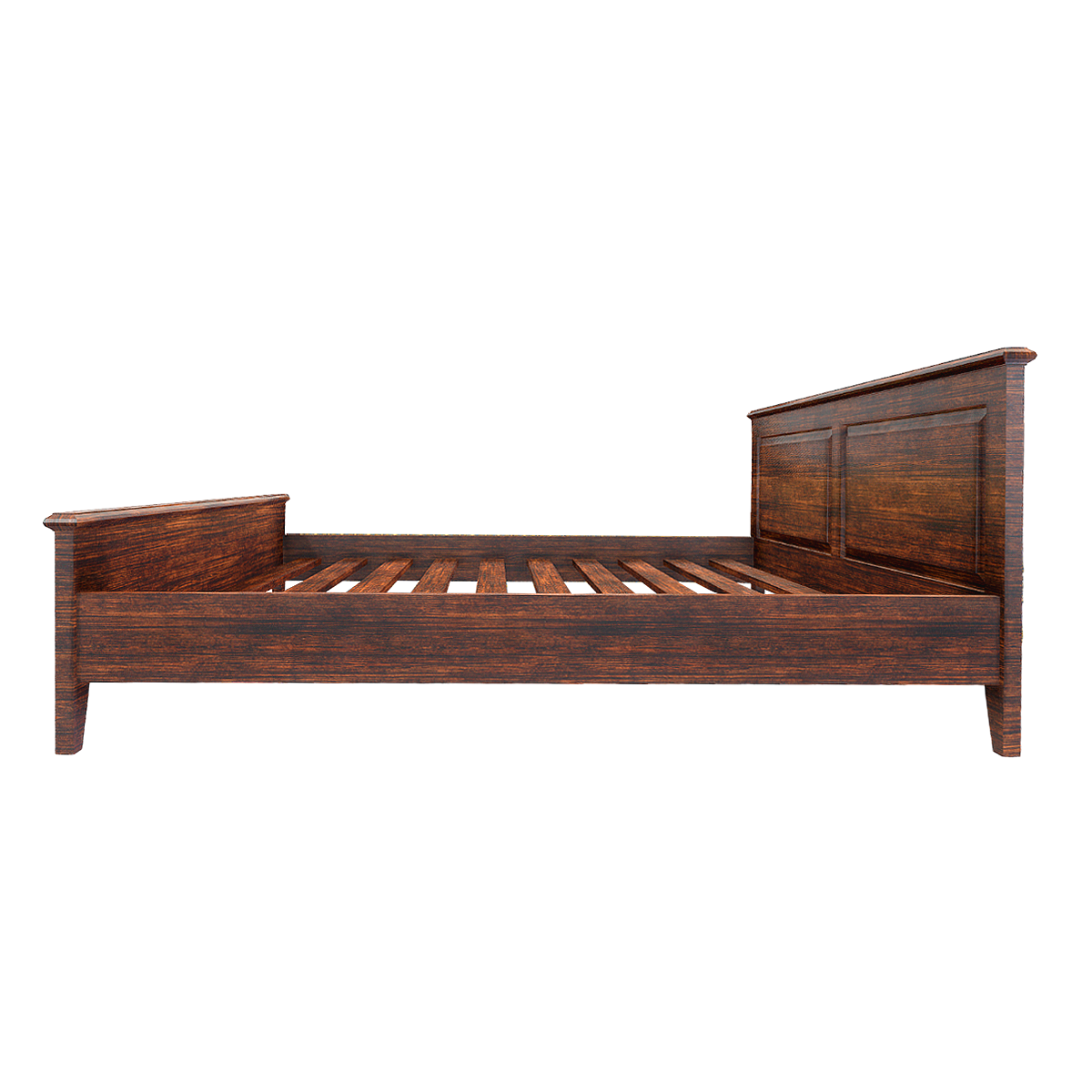 European-style retro black walnut bedroom double bed