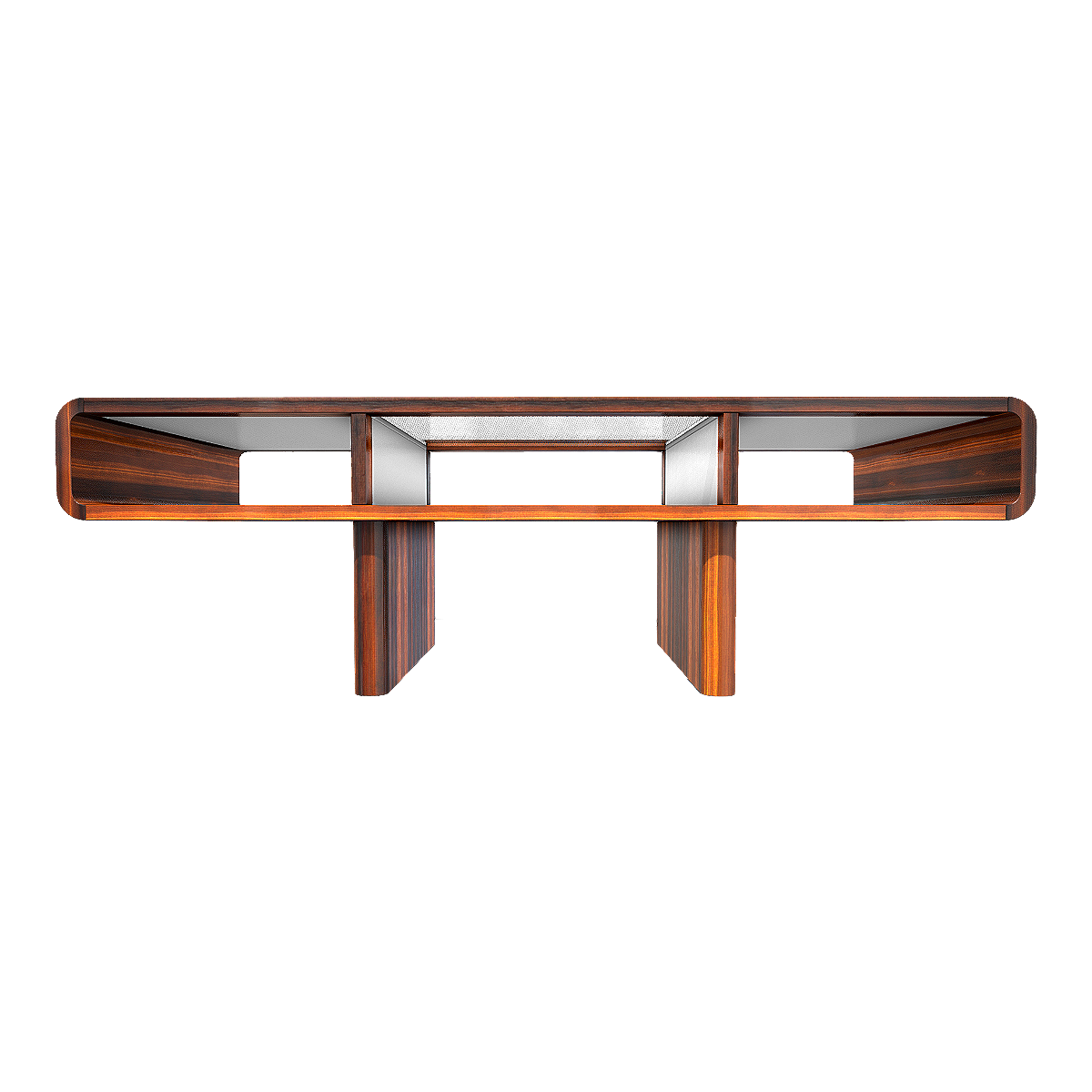 French Style Simple Style Walnut Glass Coffee Table