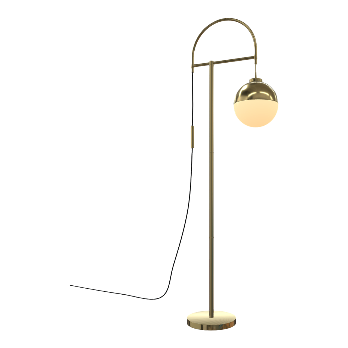 French Retro Design Brushed Brass Waterloo Floor Lamp