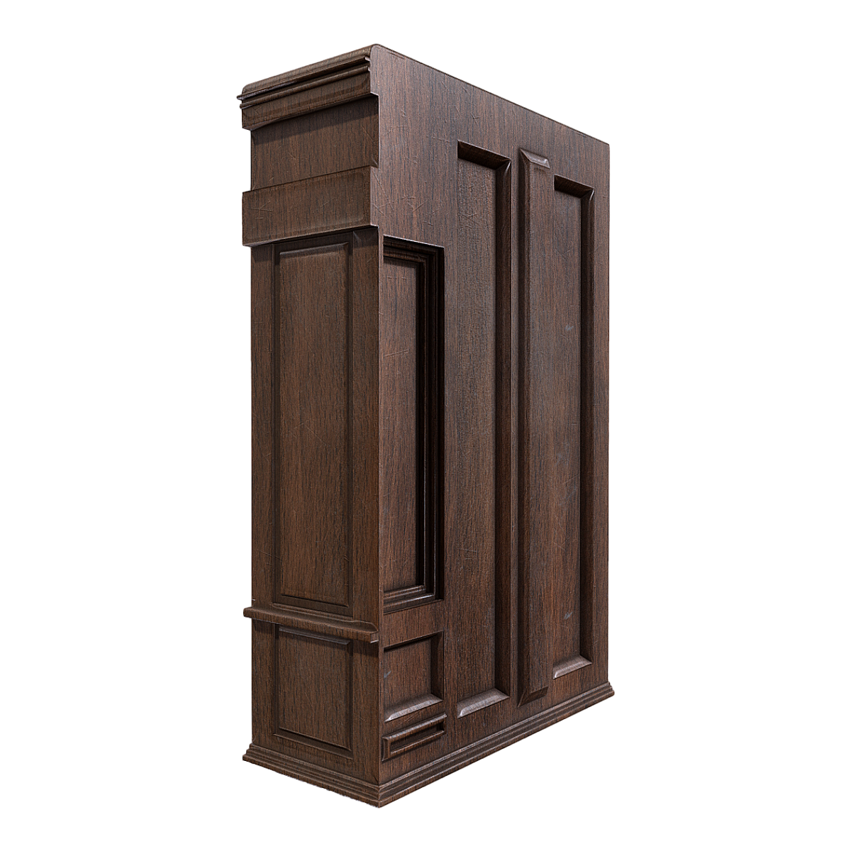 Nordic classical style walnut library load-bearing wooden column