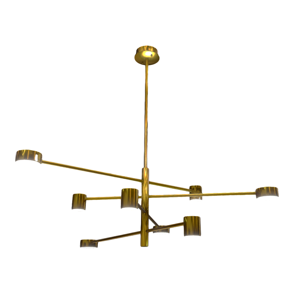70 s Soviet-style branch bronze chandelier