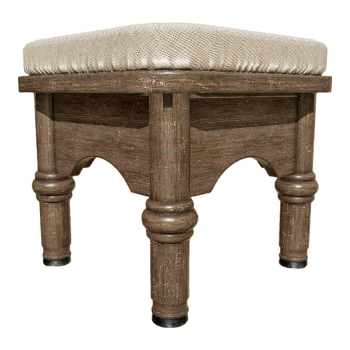 30 s British antique fabric ash low stool