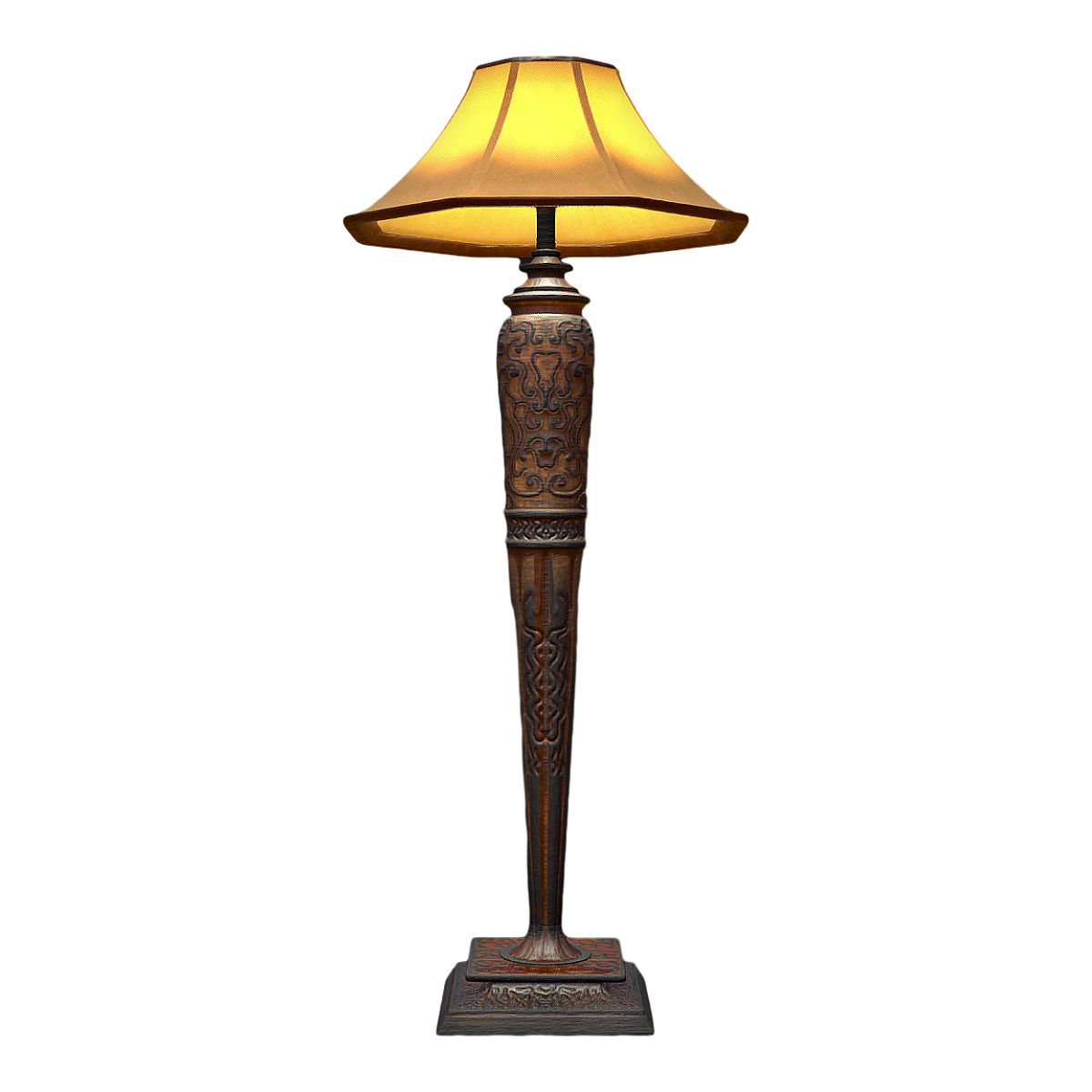 19th Century British Antique Rosewood Pillar Corridor Floor Lamp