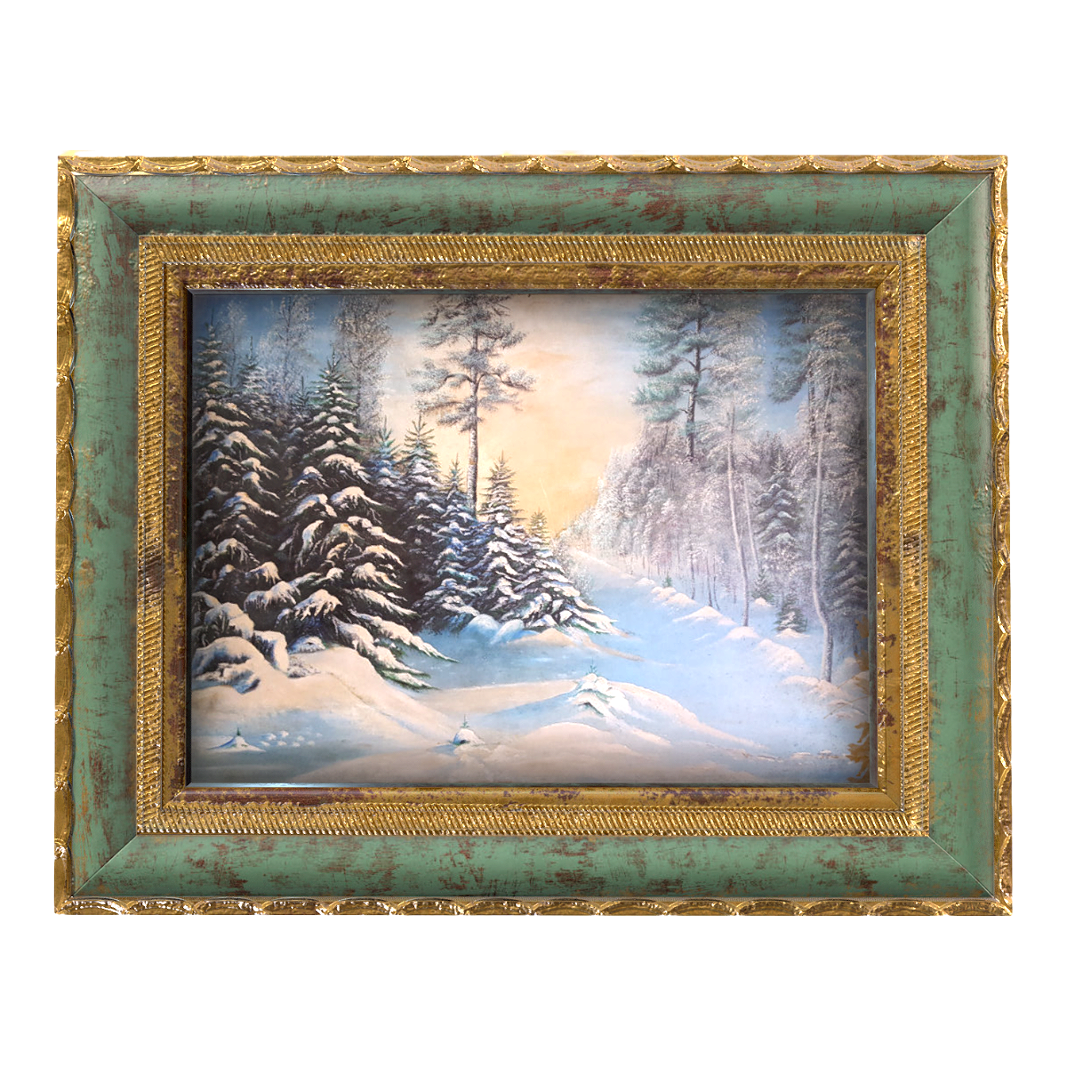 Nordic retro style carved picture frame mounted oil painting Xueyuan