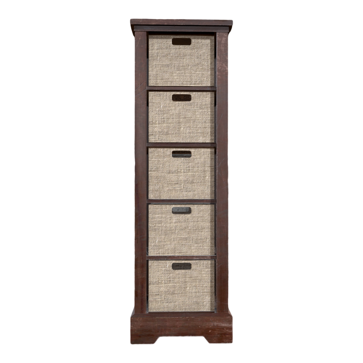 East Asian Classic Black Walnut Art Lacken Storage Basket