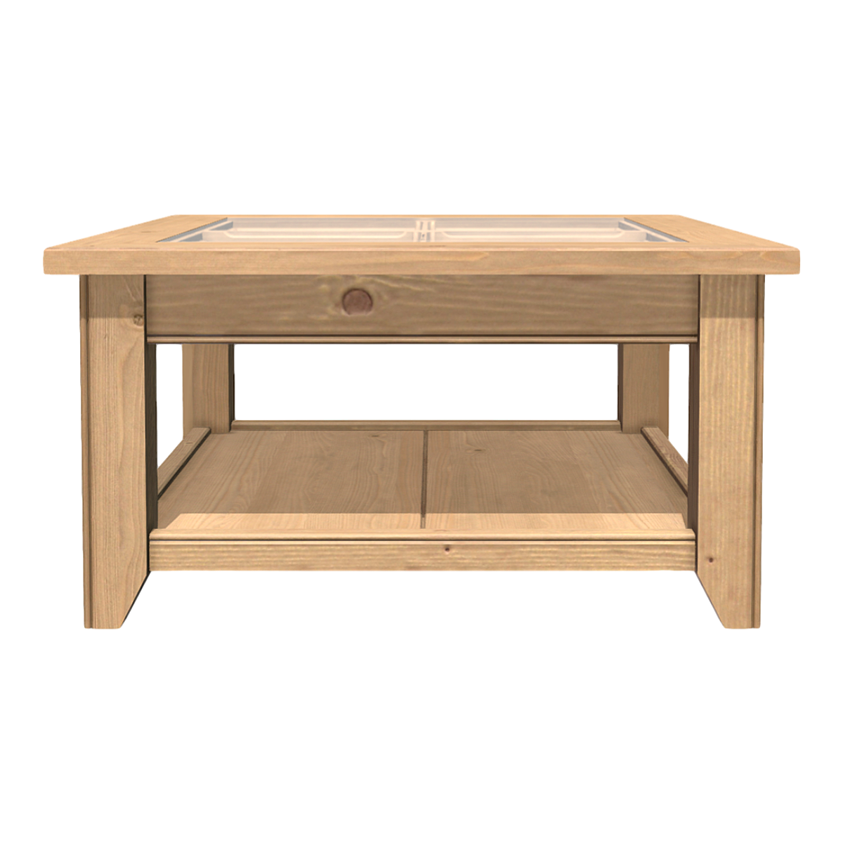 Nordic modern birch double-layer low square table