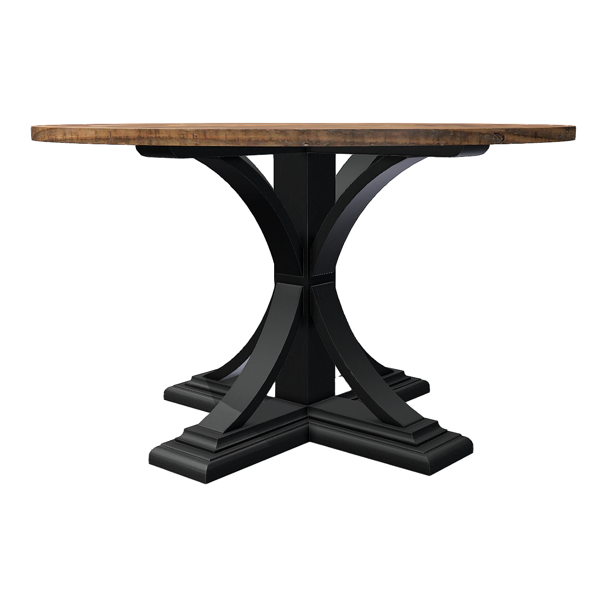 Eastern European Retro Black Walnut Round Dining Table