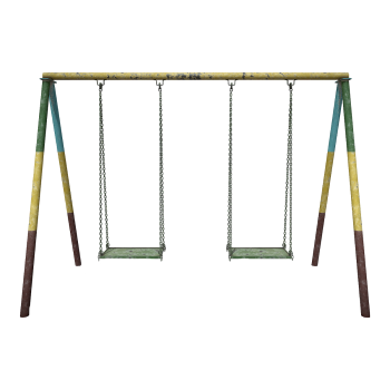 Old park wrought iron double swing