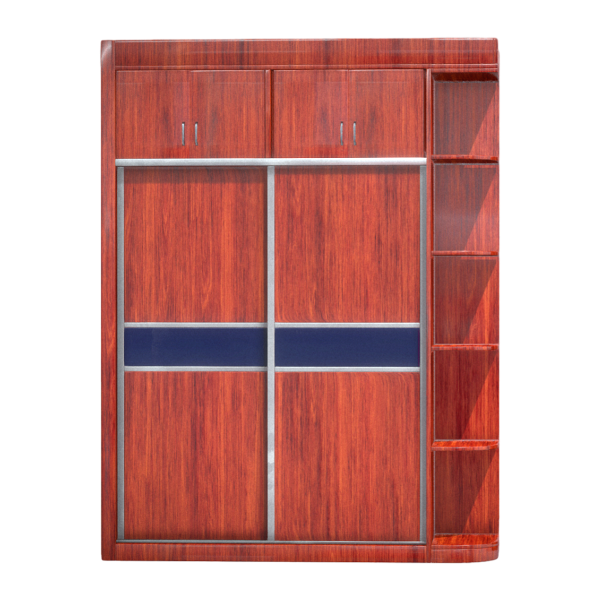 German Style Retro Walnut Wood Art Multi-function Wardrobe