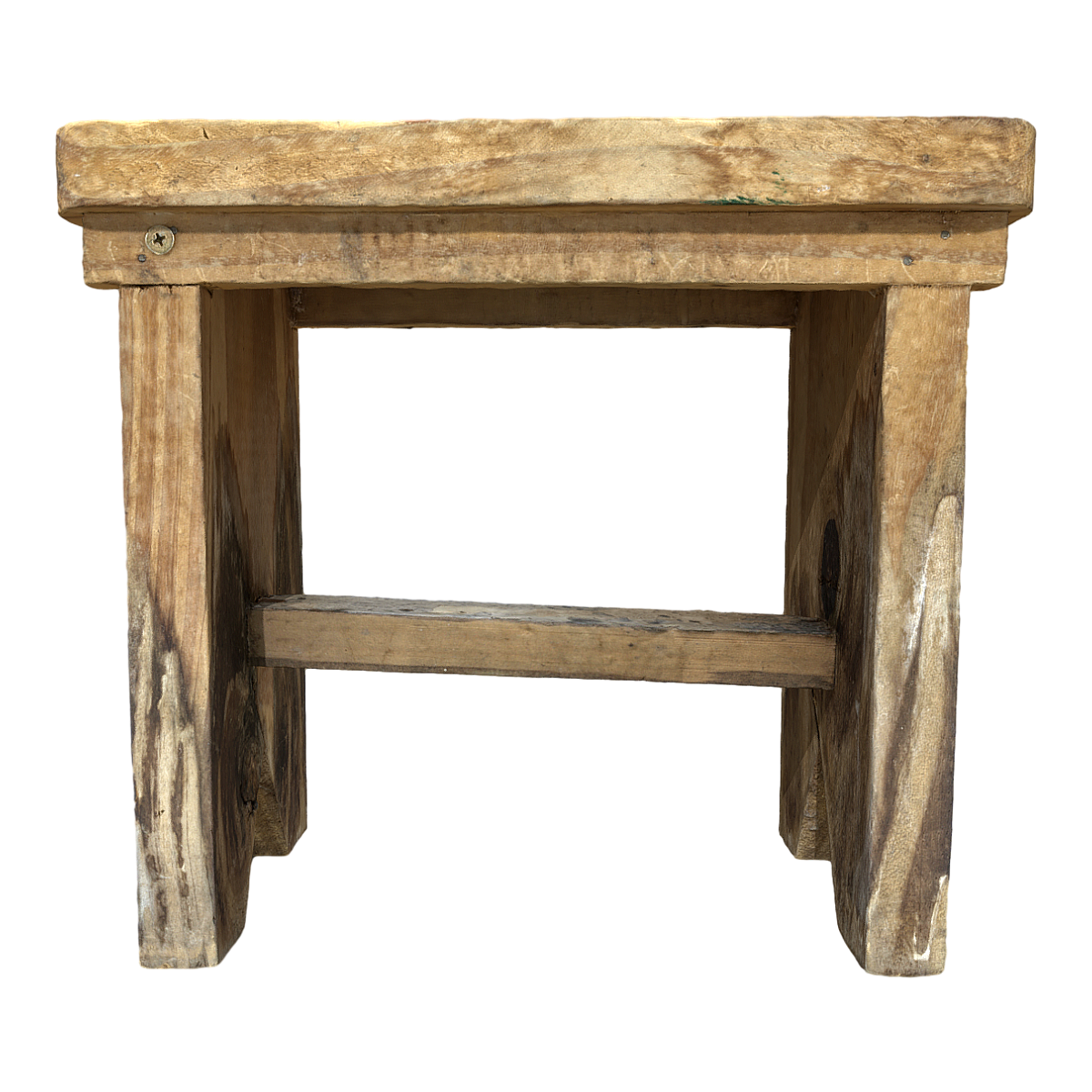 Rural wild wind old thick wood small wooden square stool