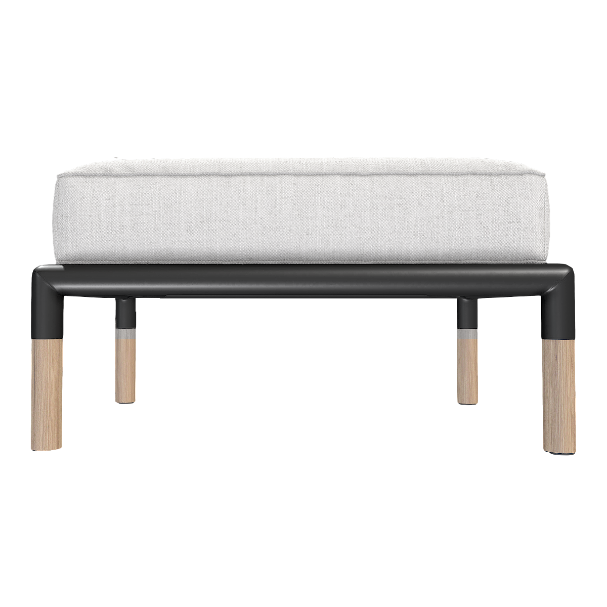 French modern white velvet low stool