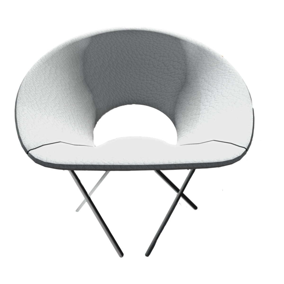 French Creative Design White Leather Ring Backrest Chair